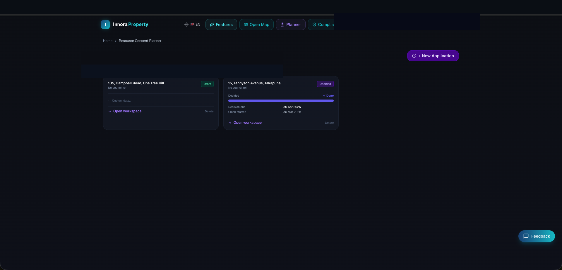 Consent Planner four-tool interface